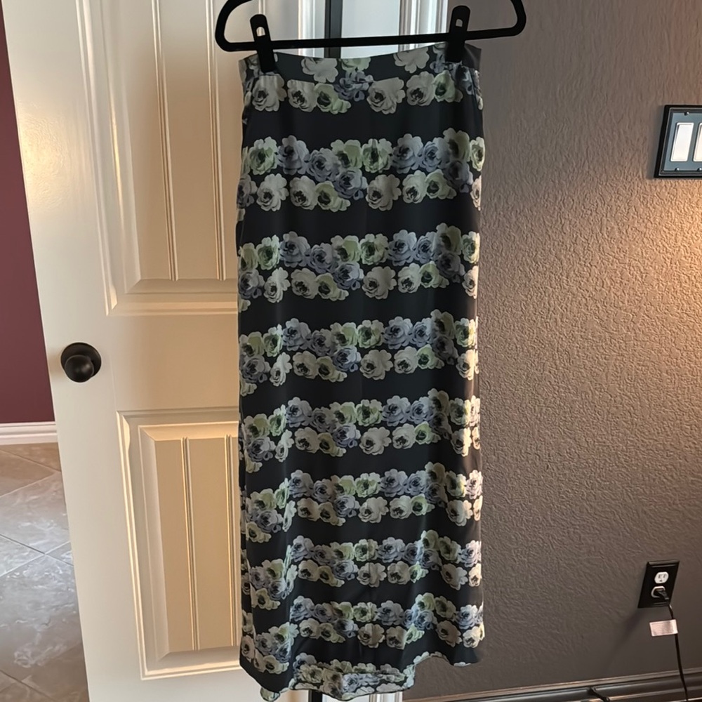 Steven Alan Blue Pencil Maxi Skirt with Pockets and Side Zipper
